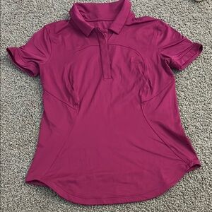 Lululemon Athletica Magenta Button Down Polo